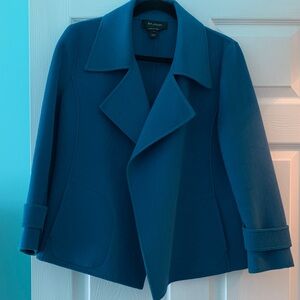 St. John Teal Double-faced Wool Blazer